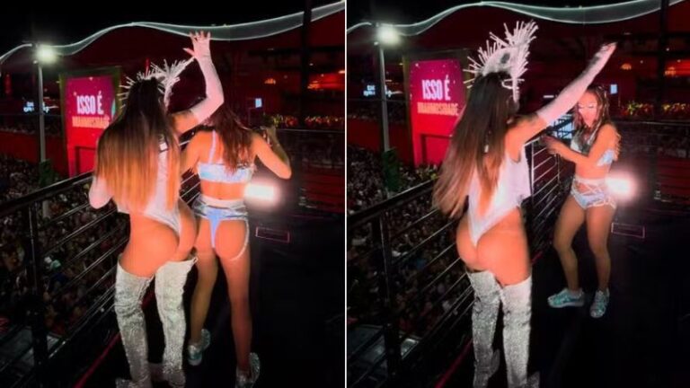 Anitta e Alinne Rosa agitam Salvador com “batalha de bumbum” em trio elétrico