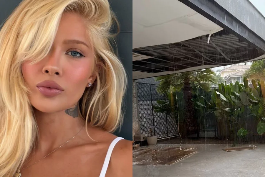 Karoline Lima relata danos em mansão após forte chuva no Rio de Janeiro