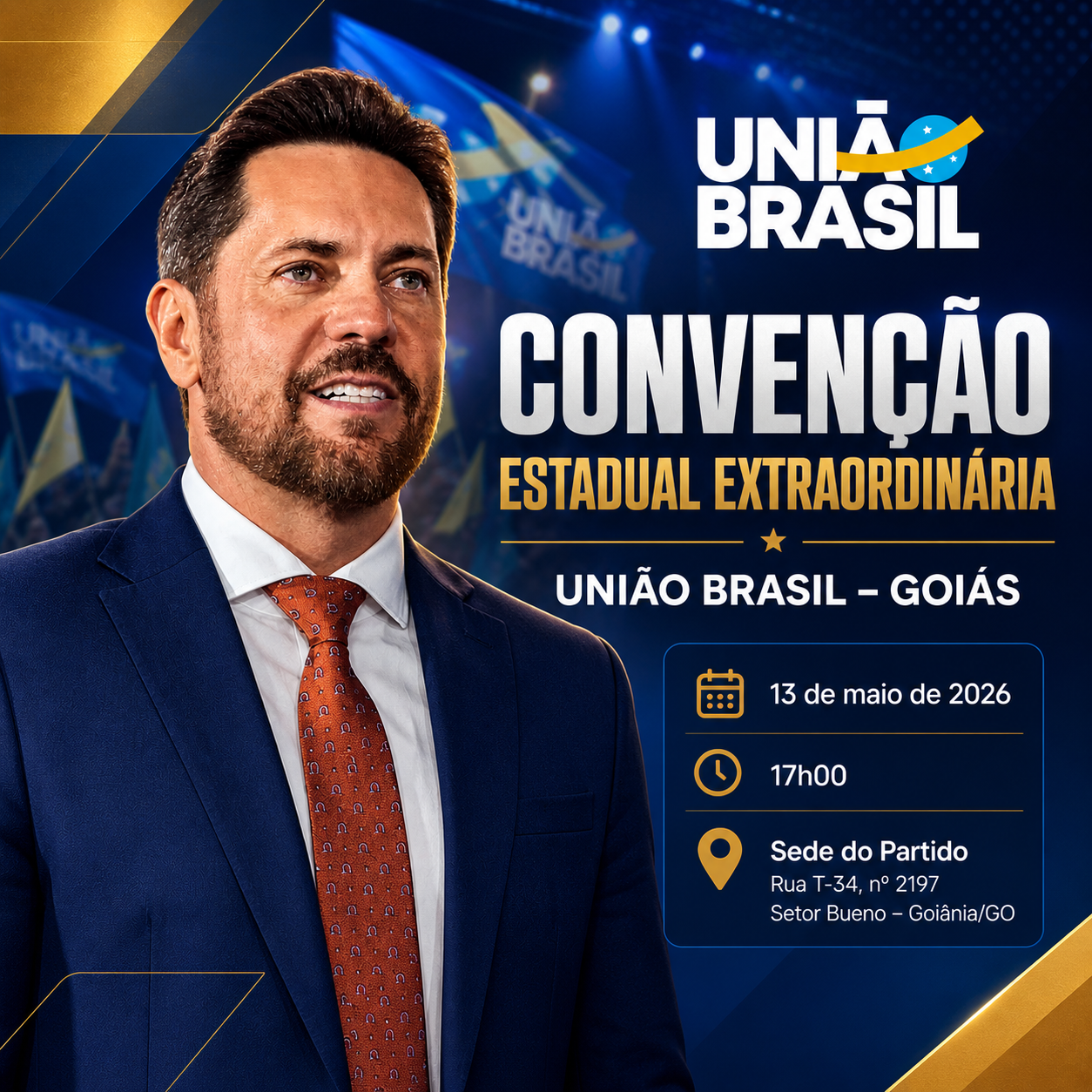 União Brasil Goiás convoca Convenção Estadual Extraordinária em Goiânia